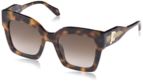 Just Cavalli Damen Sjc019v Sonnenbrille, Glänzendes blaues Oberteil + Havana, 50 von Just Cavalli