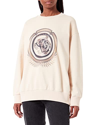 Just Cavalli Damen Sweatshirt, 108 Ivory Cream, M von Just Cavalli