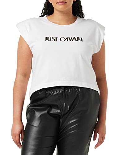 Just Cavalli Damen T-Shirt, 100 Optical White, L von Just Cavalli