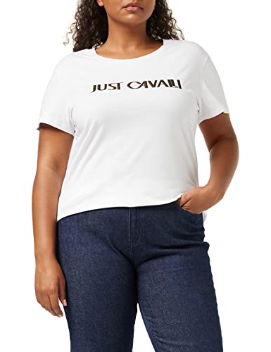 Just Cavalli Damen T-Shirt, 100 Optical White, XL von Just Cavalli