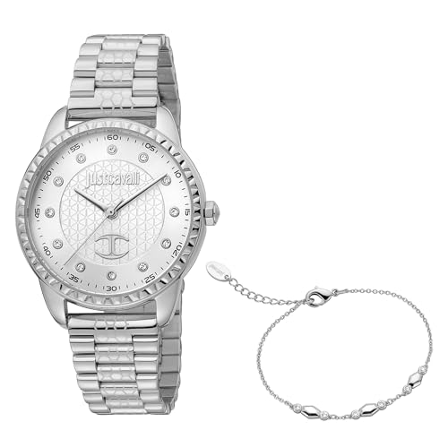 Just Cavalli Damen-Uhren-Sets Analog Quarz One Size Silber 32019814 von Just Cavalli