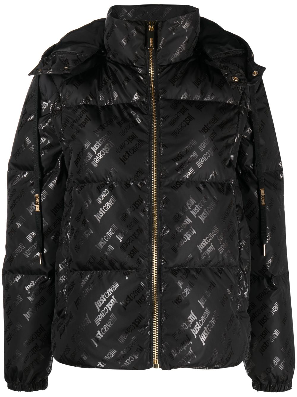 Just Cavalli Gefütterte Jacke mit Logo-Print - Schwarz von Just Cavalli