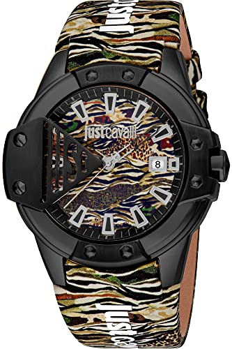 Just Cavalli Herren Analog Quarz Uhr mit Leder Armband JC1G260L0065 von Just Cavalli