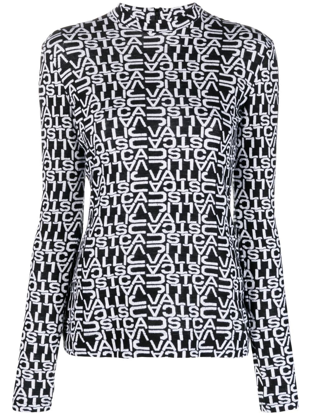 Just Cavalli Intarsien-Pullover mit Logo - Schwarz von Just Cavalli