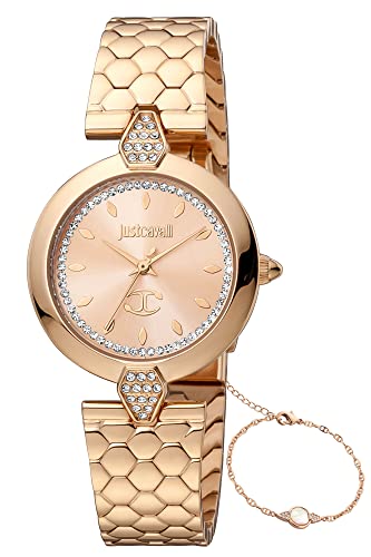 Just Cavalli Damen Analog Quarz Uhr mit Edelstahl Armband JC1L194M0075 von Just Cavalli