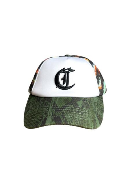 Just Cavalli - Just Cavalli Baseball Cap, Snake Grün-Weiß von Just Cavalli