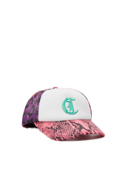 Just Cavalli - Just Cavalli Baseball Cap, Snake Pink-Weiß von Just Cavalli