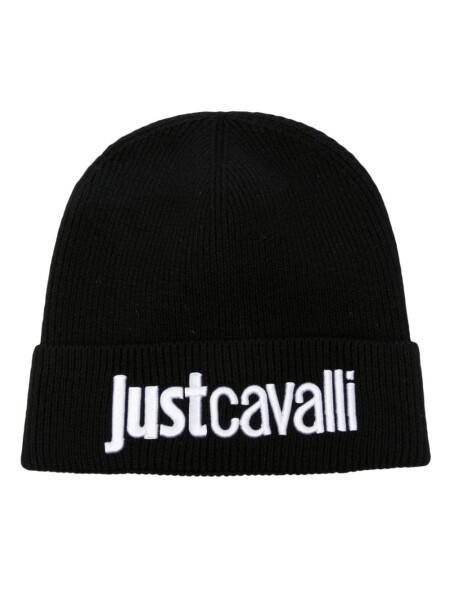 Just Cavalli - Just Cavalli Beanie Mütze, Logo Schwarz-Weiß von Just Cavalli