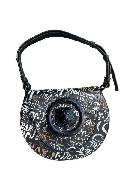 Just Cavalli - Just Cavalli Logoprint Lock, Umhängetasche, Schultertasche, Schwarz-Weiß von Just Cavalli