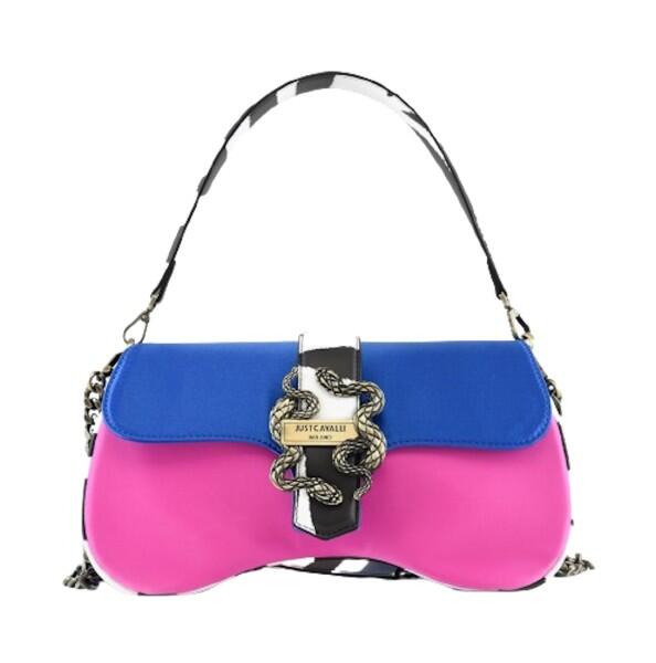 Just Cavalli - Just Cavalli Umhängetasche, Schultertasche, Satin Pink Blau von Just Cavalli
