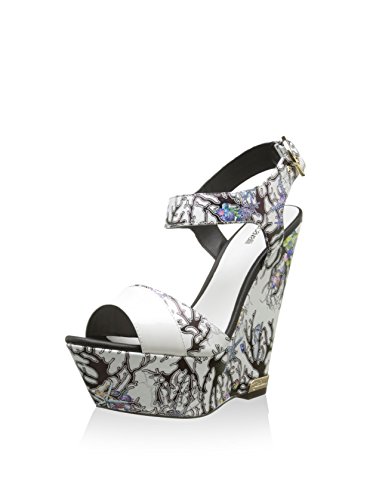 Just Cavalli Keil Sandalette weiß/Mehrfarbig EU 38 von Just Cavalli