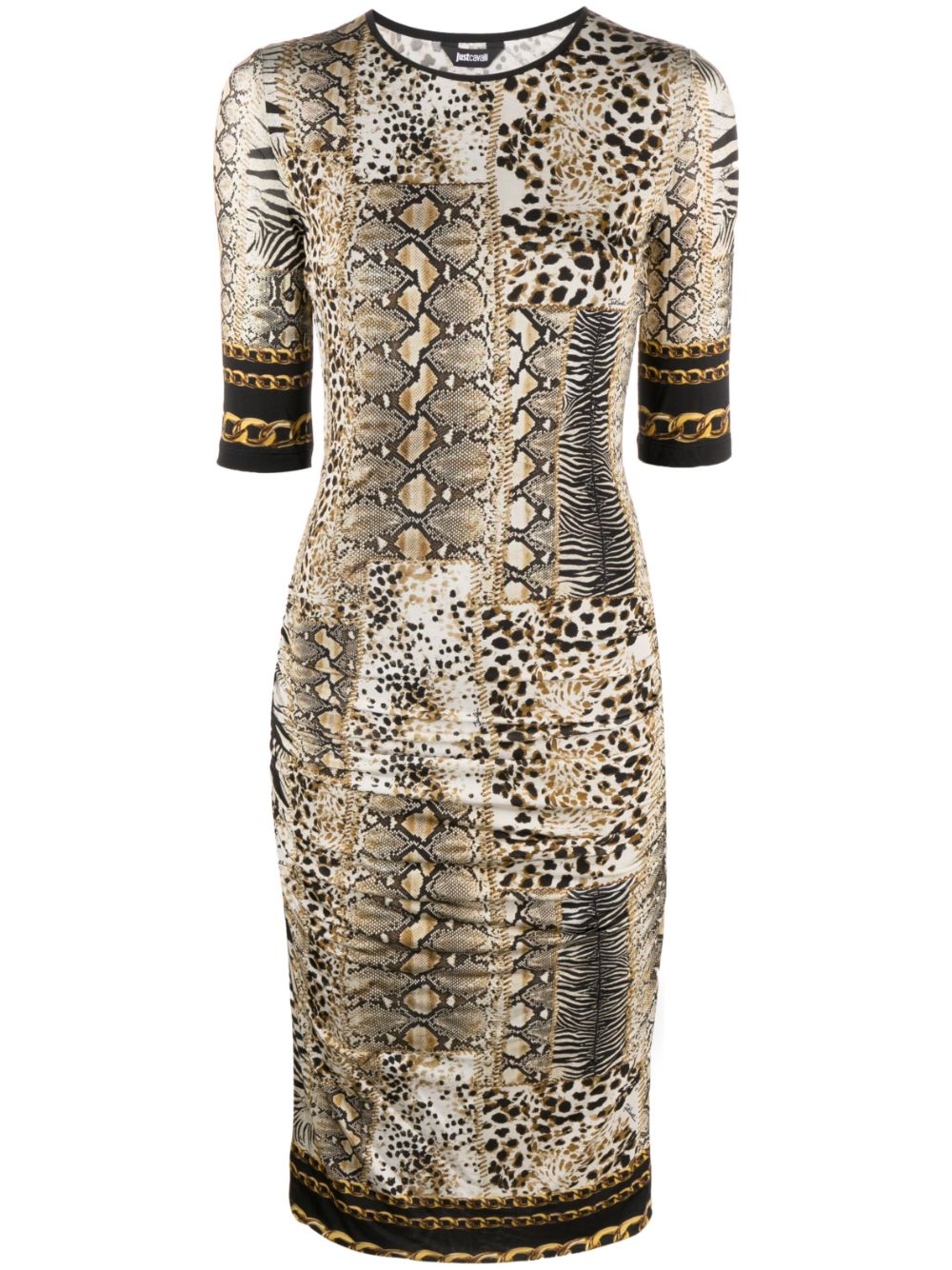 Just Cavalli Kleid mit Animal-Print - Nude von Just Cavalli