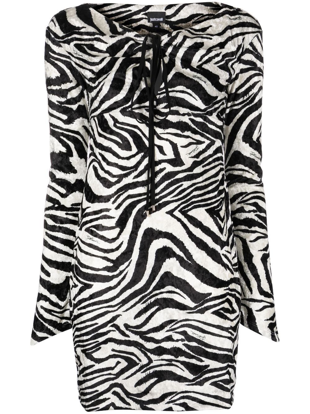 Just Cavalli Kleid mit Zebra-Print - Weiß von Just Cavalli