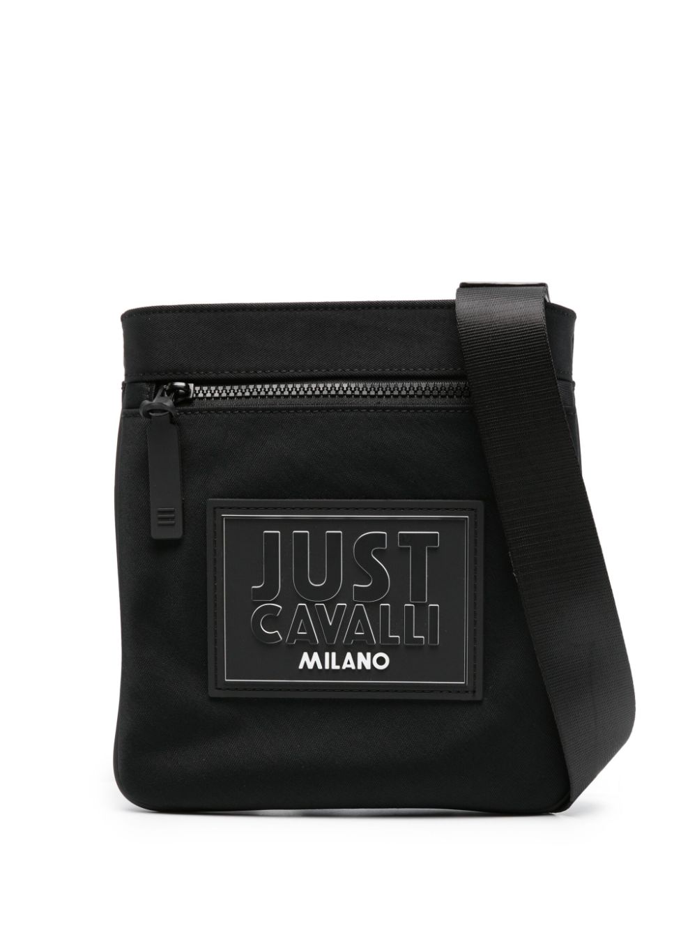 Just Cavalli Kuriertasche mit Logo-Patch - Schwarz von Just Cavalli