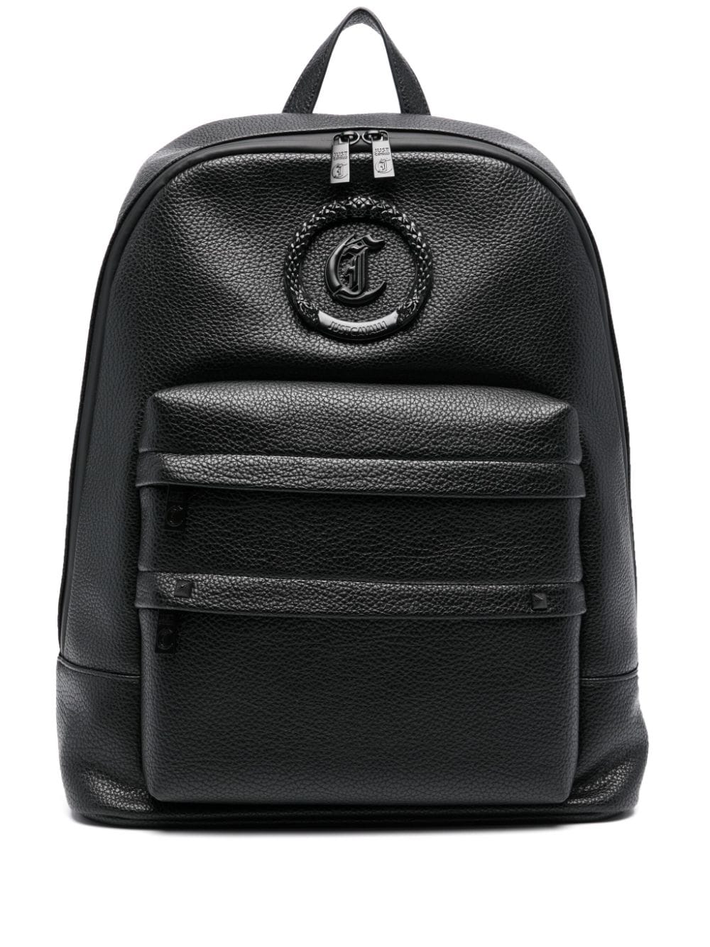 Just Cavalli Mesh-Rucksack mit Logo-Applikation - Schwarz von Just Cavalli