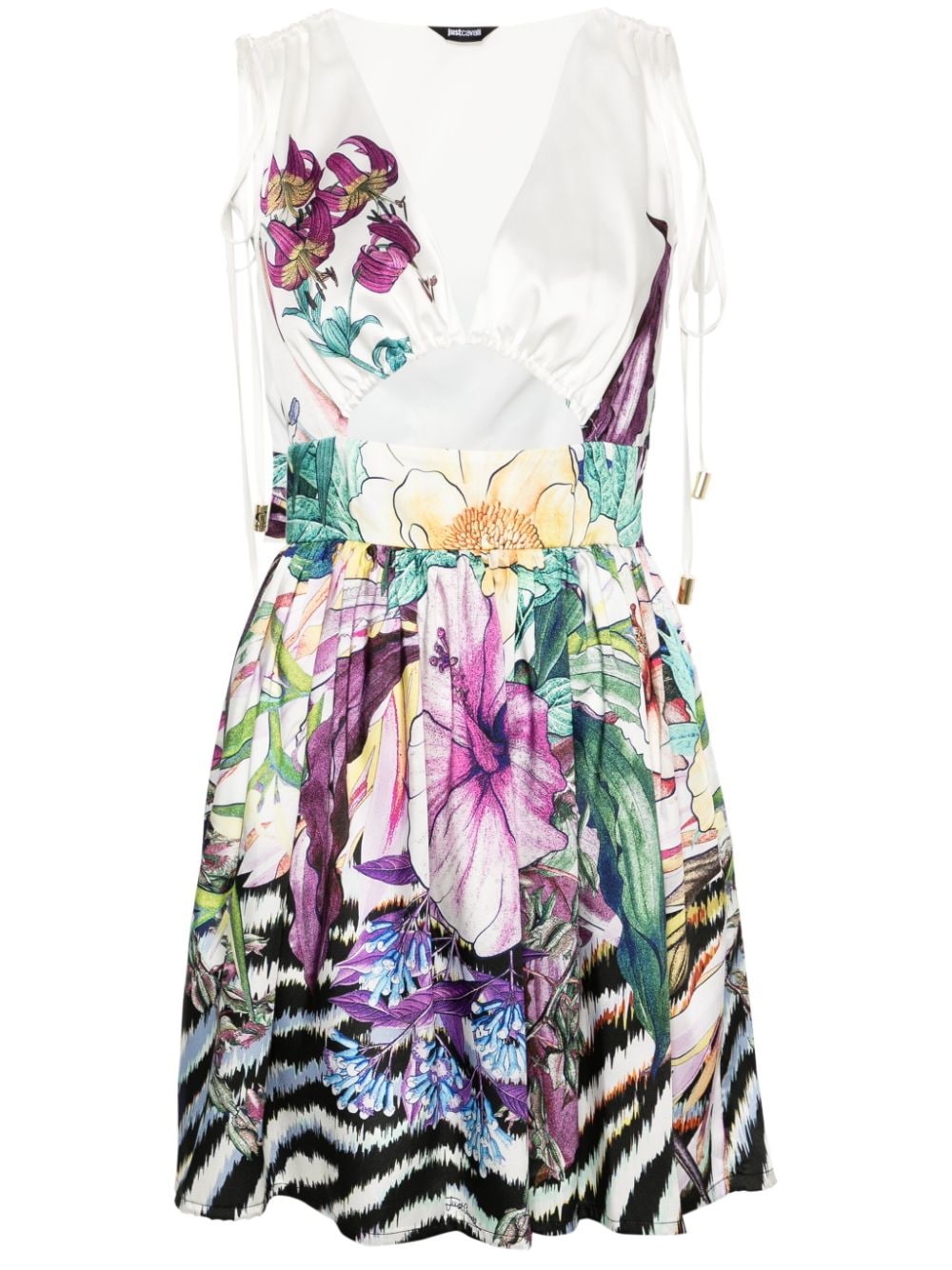 Just Cavalli Minikleid mit Blumen-Print - Weiß von Just Cavalli