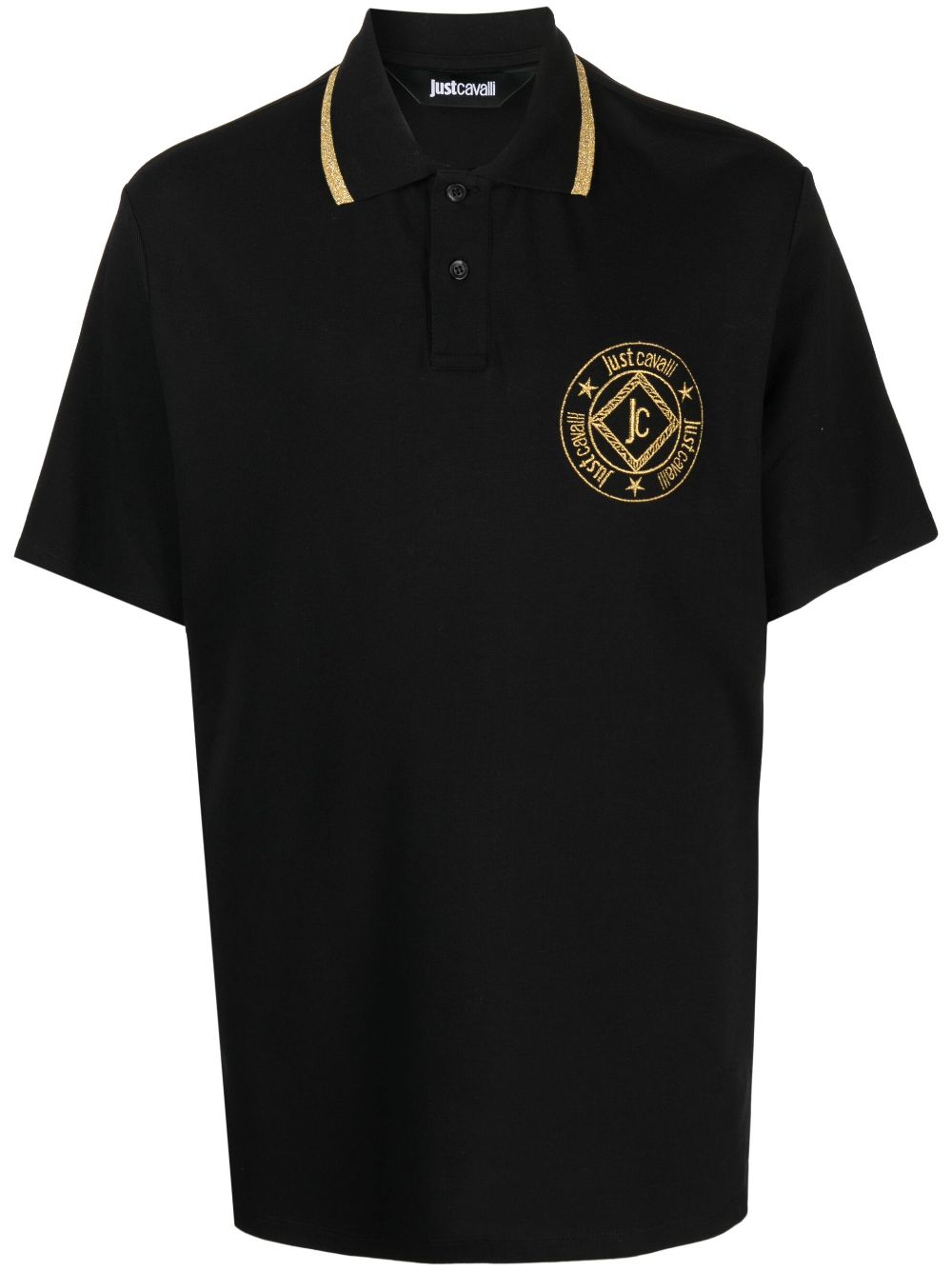 Just Cavalli Poloshirt mit Logo-Stickerei - Schwarz von Just Cavalli