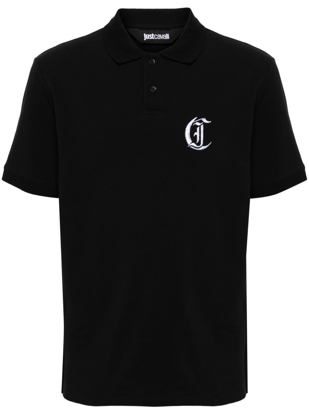 Just Cavalli Poloshirt mit Monogramm-Stickerei - Schwarz von Just Cavalli