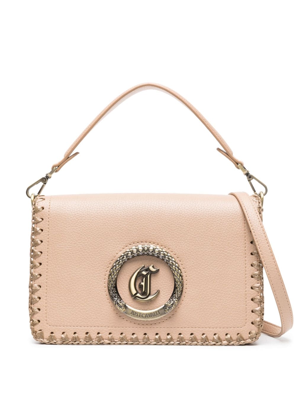 Just Cavalli Schultertasche im Metallic-Look - Nude von Just Cavalli