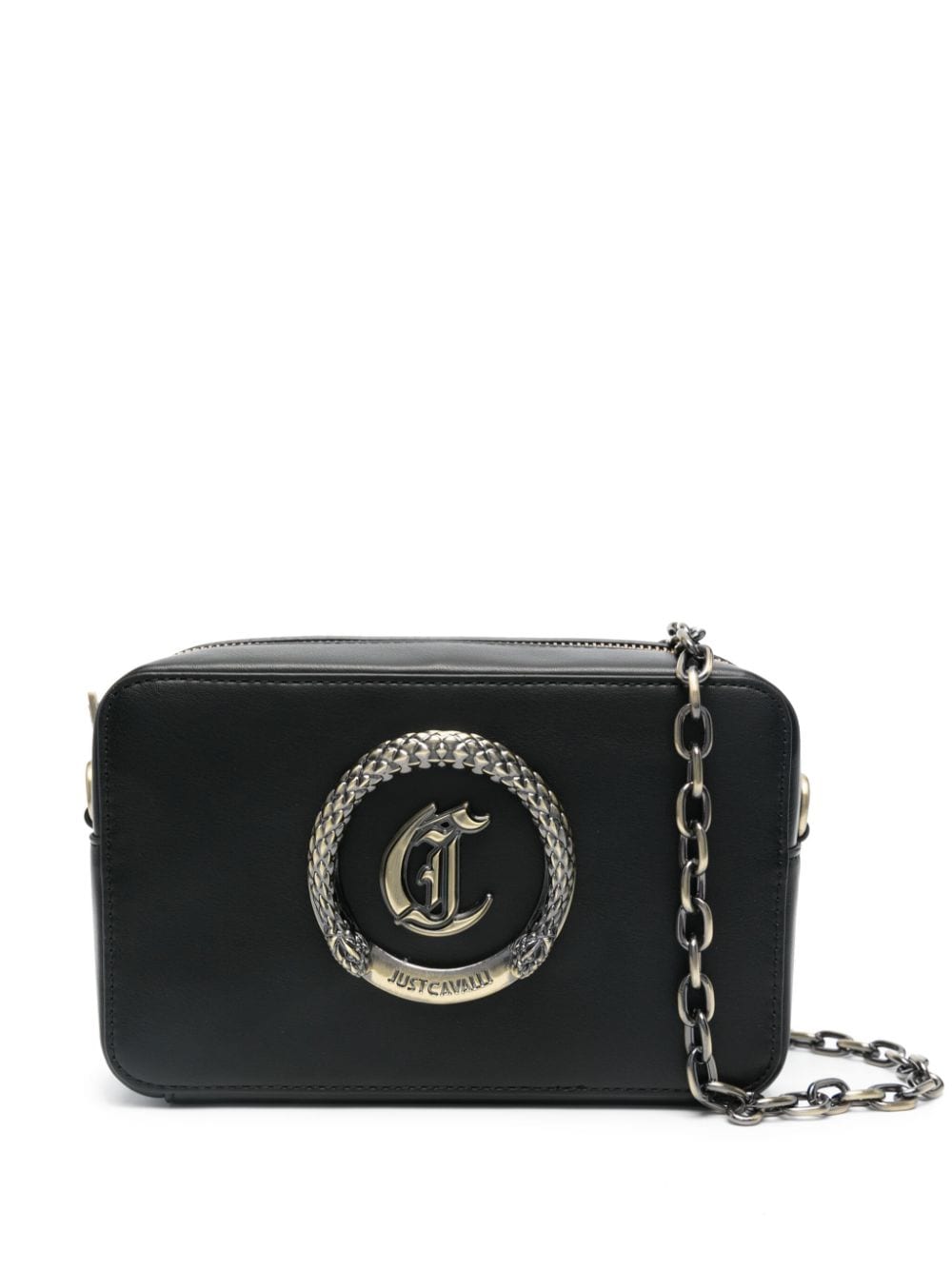 Just Cavalli Schultertasche mit Logo-Schild - Schwarz von Just Cavalli