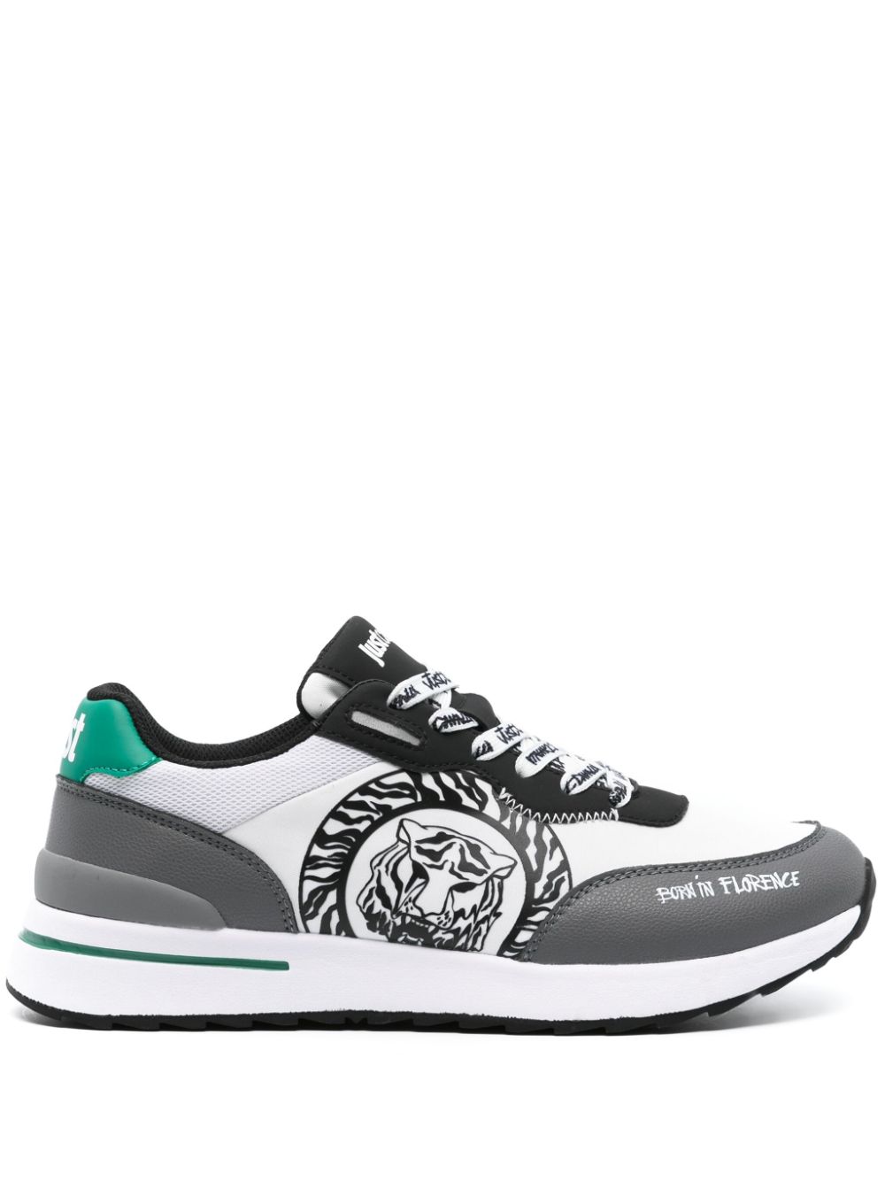 Just Cavalli Sneakers mit Tigerkopf-Print - Weiß von Just Cavalli