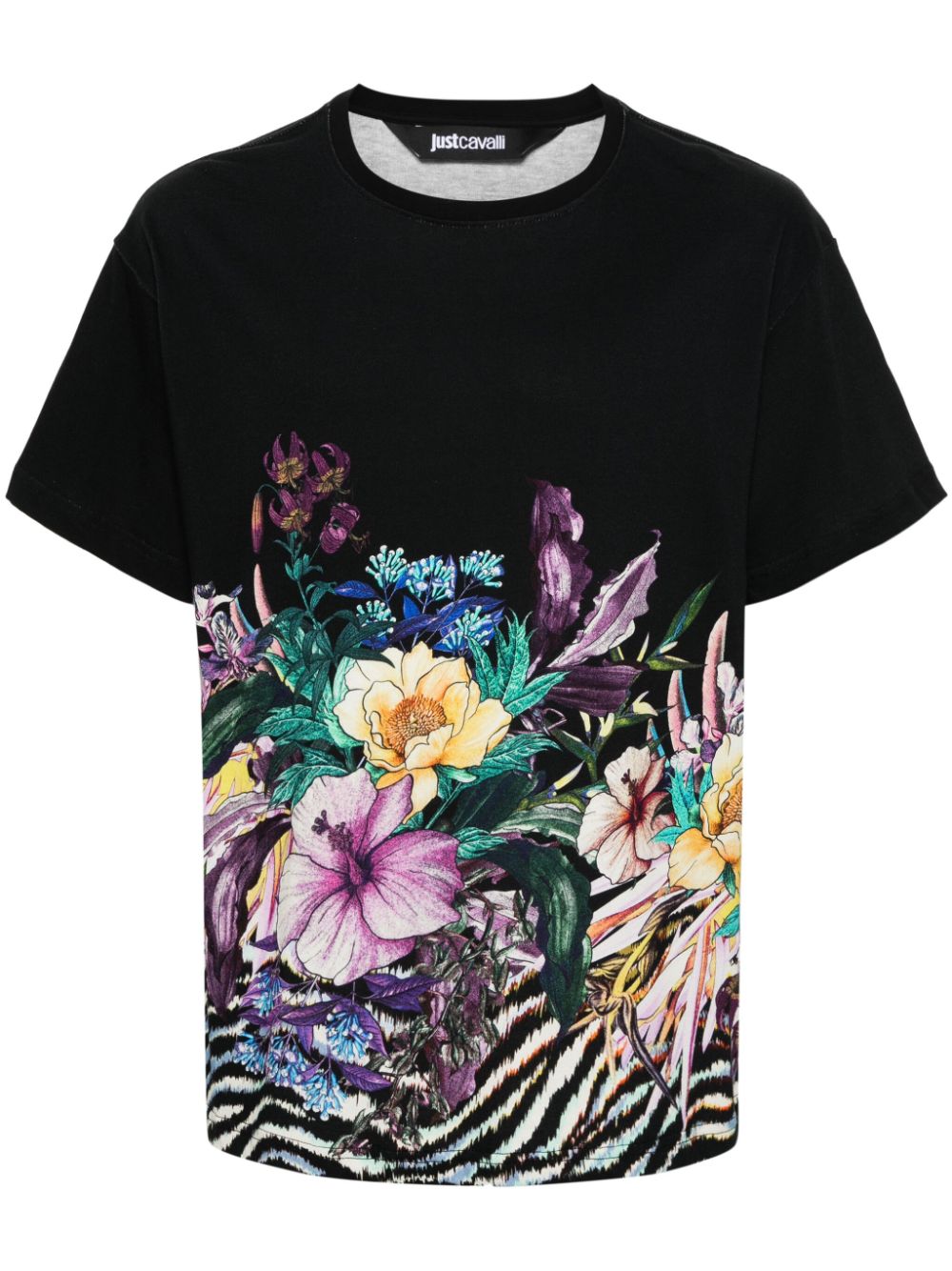 Just Cavalli T-Shirt mit Blumen-Print - Schwarz von Just Cavalli