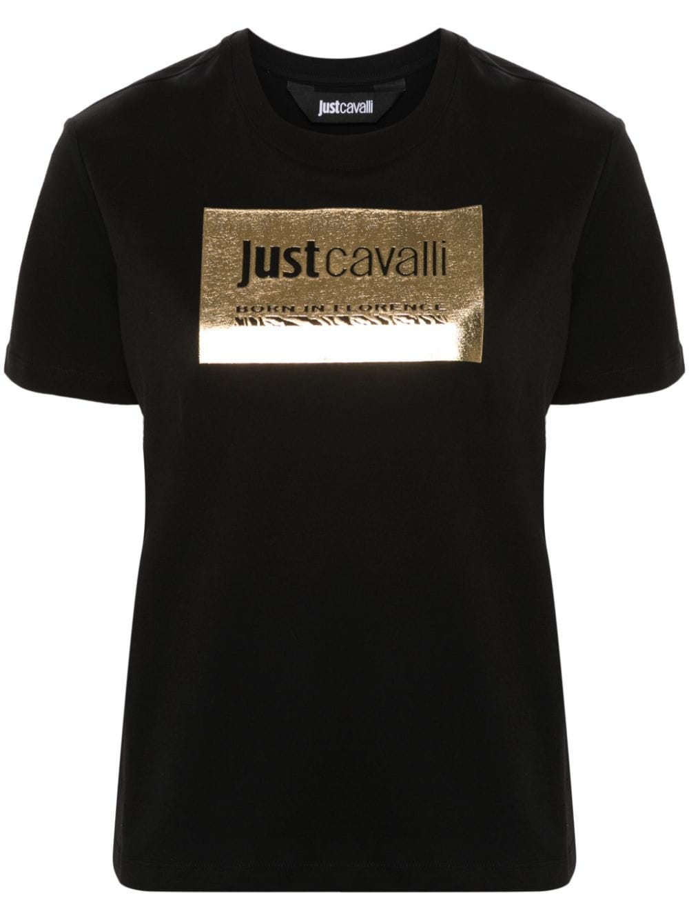 Just Cavalli T-Shirt mit Metallic-Logo - Schwarz von Just Cavalli