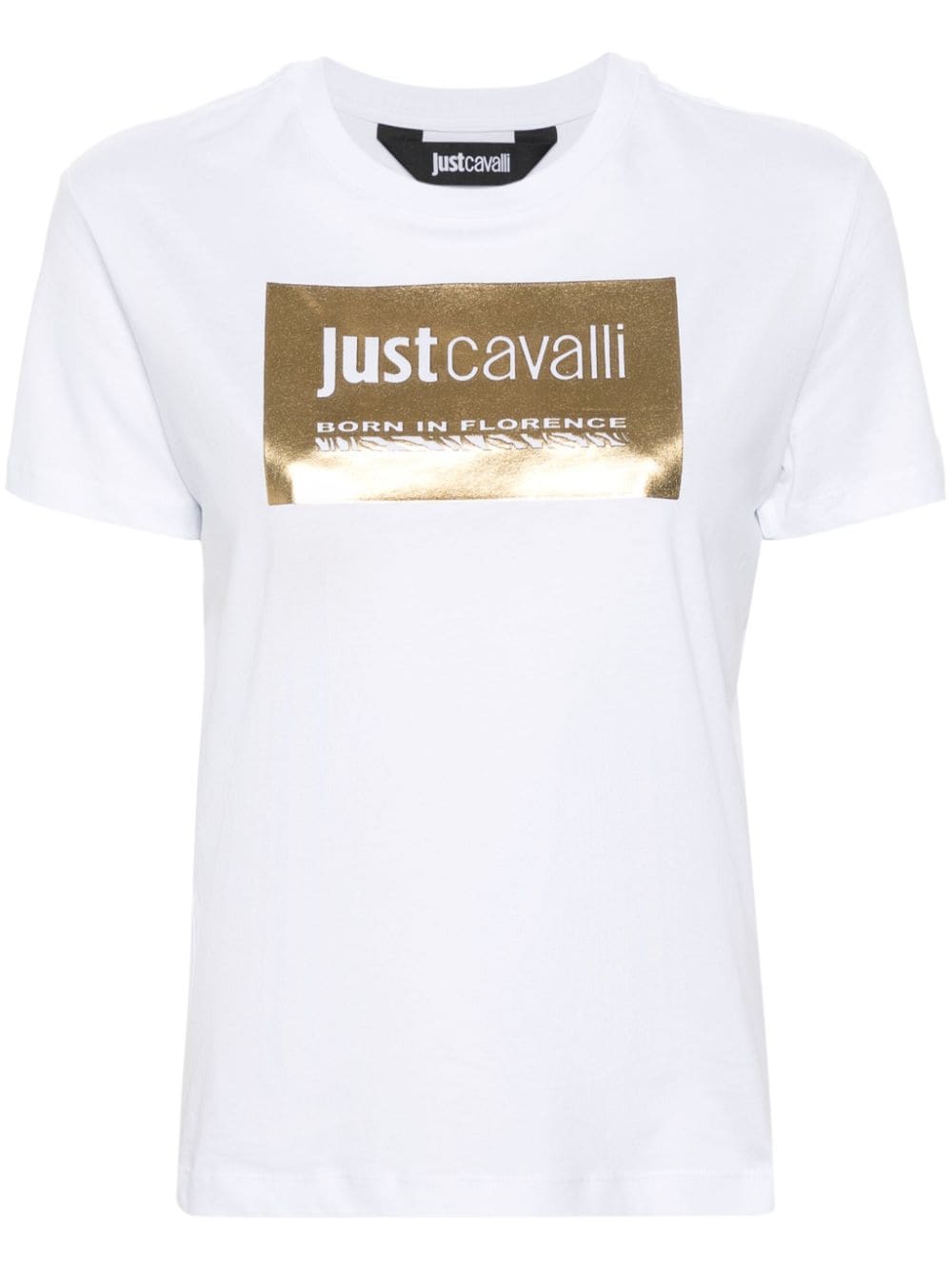 Just Cavalli T-Shirt mit Metallic-Logo - Weiß von Just Cavalli