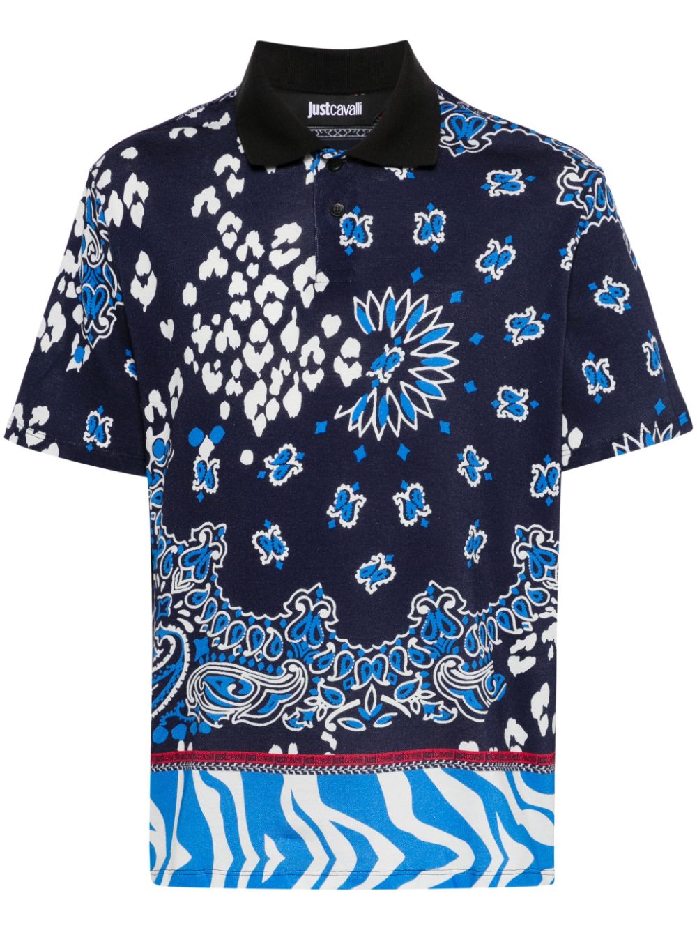 Just Cavalli Poloshirt mit Bandana-Print - Blau von Just Cavalli