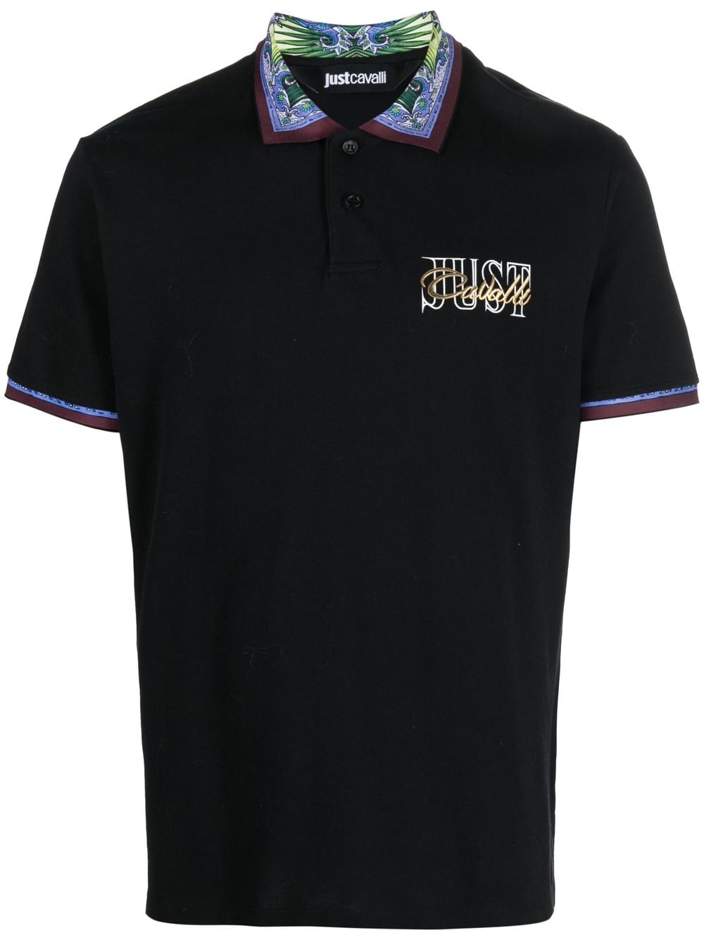 Just Cavalli Poloshirt mit Kontrastrand - Schwarz von Just Cavalli