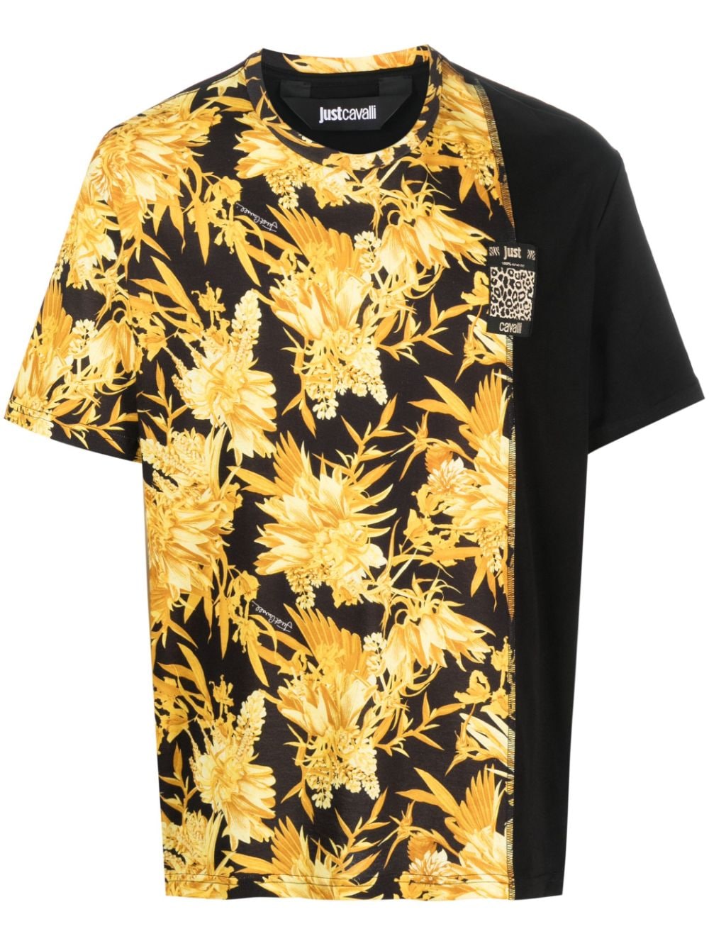 Just Cavalli T-Shirt mit Blumen-Print - Schwarz von Just Cavalli