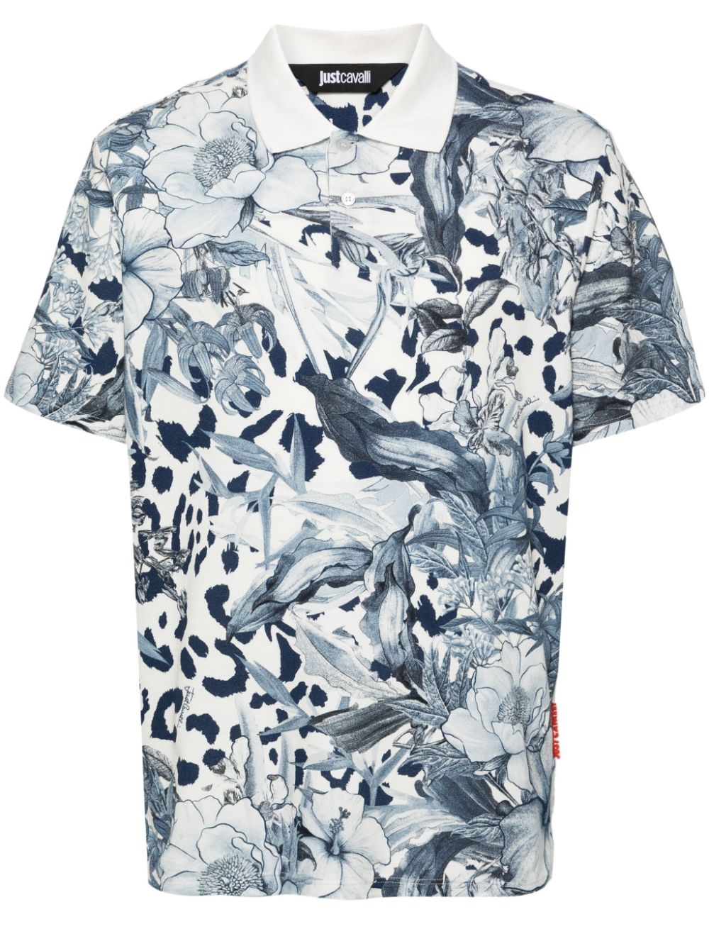 Just Cavalli Poloshirt mit Blumen-Print - Blau von Just Cavalli