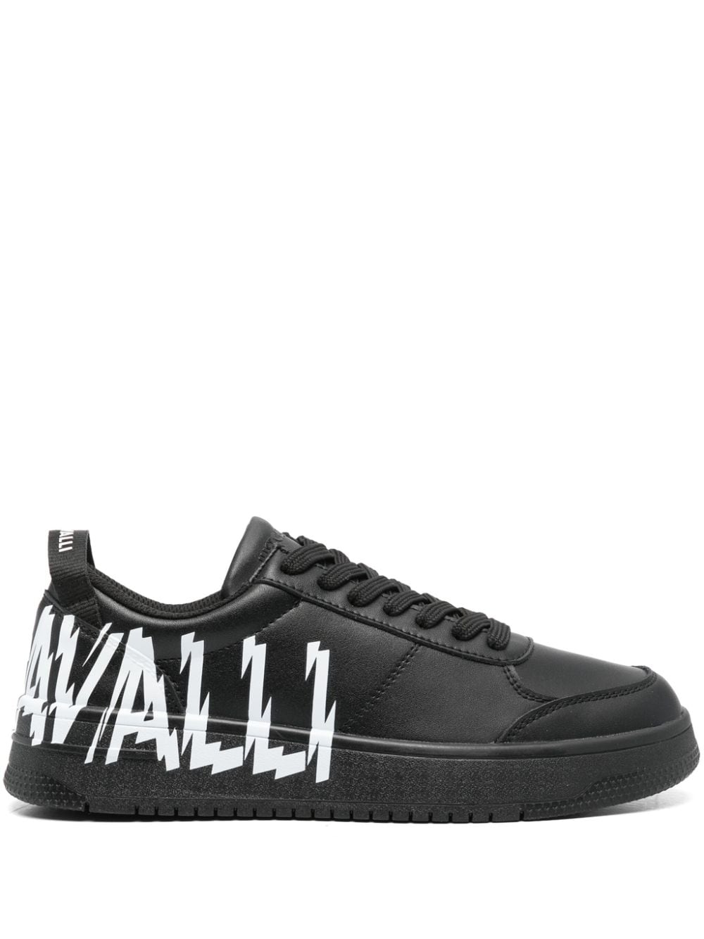 Just Cavalli logo-print leather sneakers - Schwarz von Just Cavalli