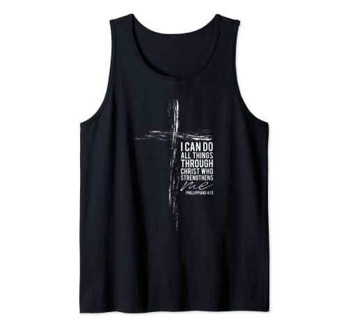 Christliches Tanktop für Damen und Herren, mit Bibelvers und Kreuz Tank Top Christliches Tanktop für Damen und Herren, mit Bibelvers und Kreuz Tank Top von Just Christian Tanks