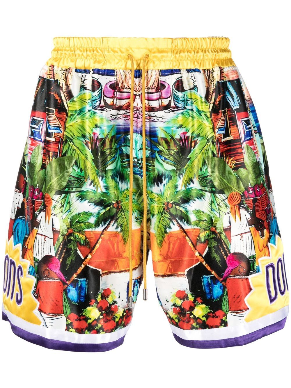 Just Don Shorts mit grafischem Print - Grün von Just Don