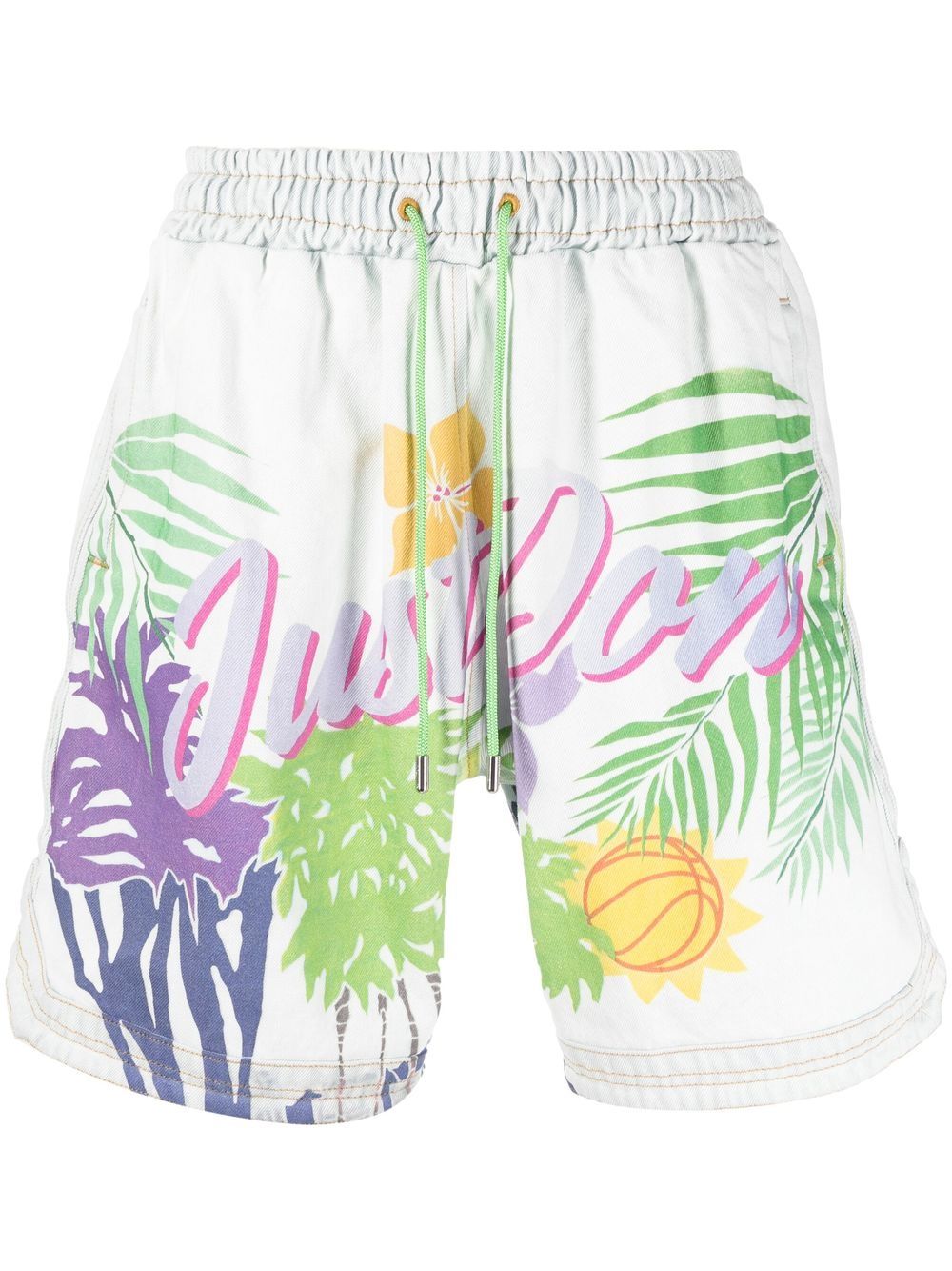 Just Don Shorts mit grafischem Print - Blau von Just Don