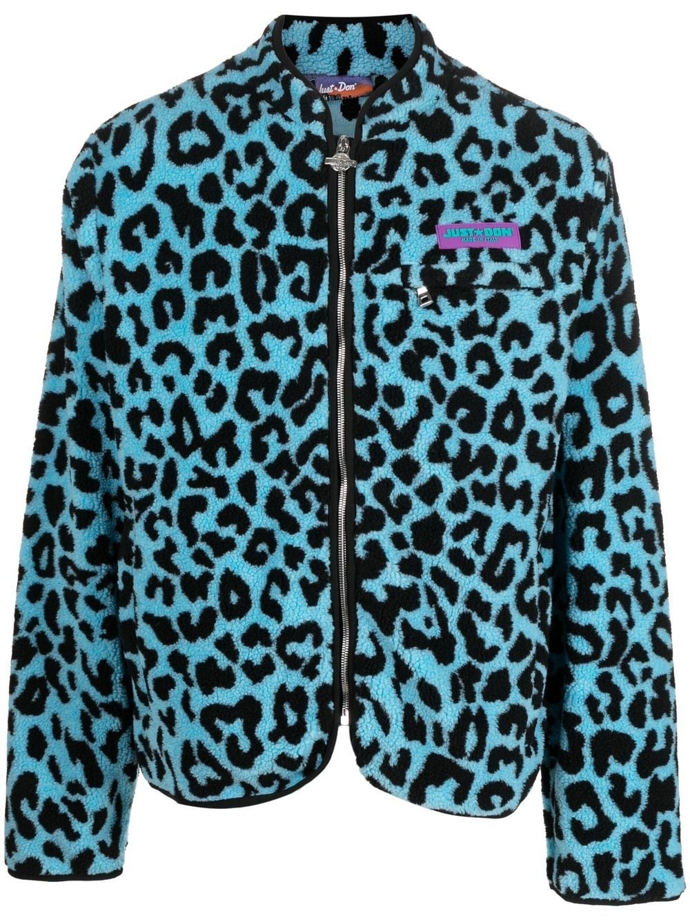 Just Don Fleecejacke mit Leoparden-Print - Blau von Just Don