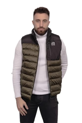 Just Emporio Herren Ärmel, für Erwachsene Ärmellose Daunenjacke, Khaki/Schwarz, S von Just Emporio