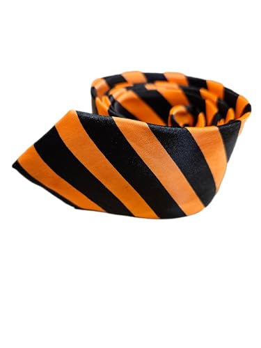 Just For Fun schwarz gestreifte Krawatte - Unisex NEON (Orange) von fat-catz-copy-catz