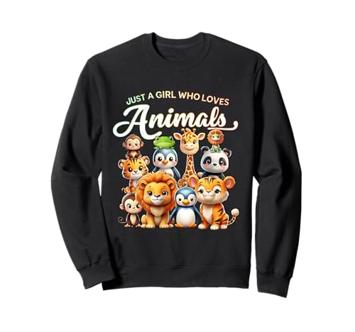 Nur Mädchen, das Tiere liebt Wilde Safari Süße Zootiere Sweatshirt von Just Girl Who Loves Animals Wild Safari Zoo