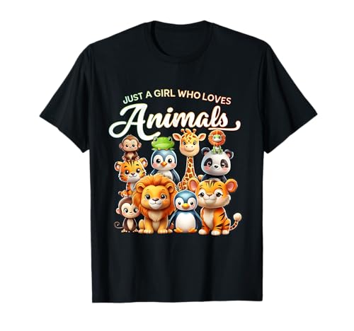 Nur Mädchen, das Tiere liebt Wilde Safari Süße Zootiere T-Shirt von Just Girl Who Loves Animals Wild Safari Zoo