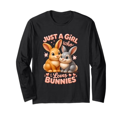 Just Girl Who Loves Bunnies Kaninchen Pärchen niedliches Tier Langarmshirt von Just Girl Who Loves Bunnies Rabbit Bunny