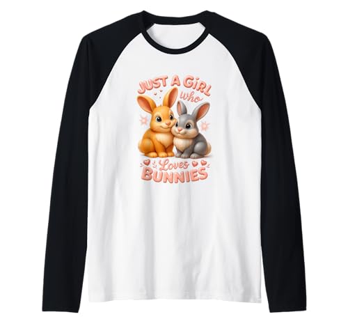 Just Girl Who Loves Bunnies Kaninchen Pärchen niedliches Tier Raglan von Just Girl Who Loves Bunnies Rabbit Bunny