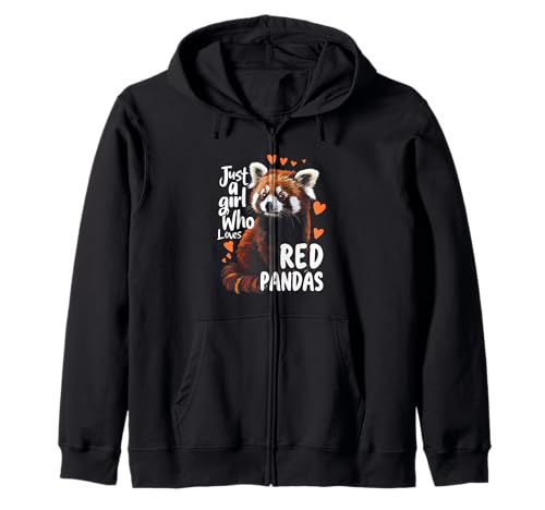 Tierliebhaberin, nur EIN Mädchen, das rote Pandas liebt, Kawaii Heart Kapuzenjacke von Just Girl Who Loves Red Pandas Kawaii Heart