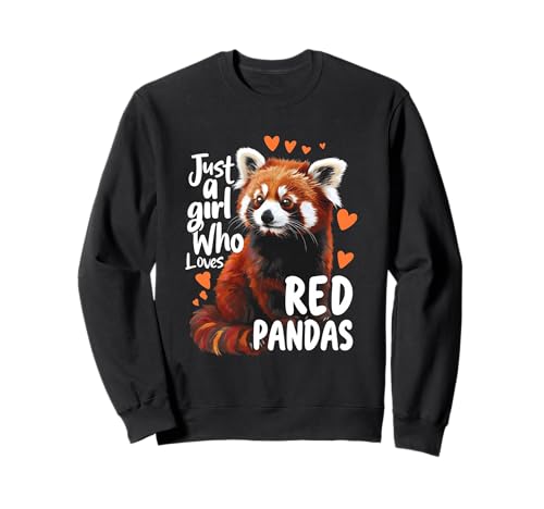 Tierliebhaberin, nur EIN Mädchen, das rote Pandas liebt, Kawaii Heart Sweatshirt von Just Girl Who Loves Red Pandas Kawaii Heart