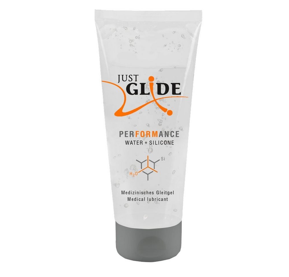 Just Glide Gleitgel Performance - auf Wasser- und Silikonbasis, Tube mit 200ml, 1-tlg., langanhaltendes Gleitgel von Just Glide