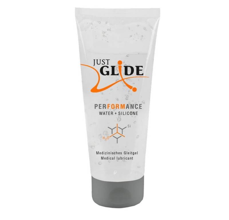 Just Glide Gleitgel Performance - auf Wasser- und Silikonbasis, Tube mit 200ml, 1-tlg., langanhaltendes Gleitgel von Just Glide