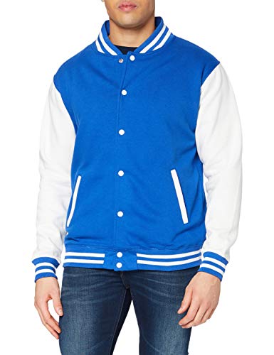 Just Hoods by AWDis Herren Jacke Varsity Jacket, Blau (Royal/White), Medium von AWDis