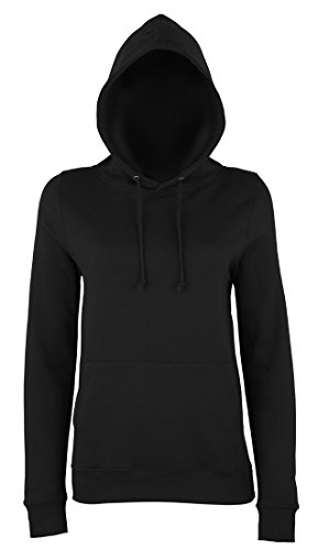 JH001F Girlie College Hoodie Mädchen Kapuzen Sweatshirt Damen, Farbe:Jet Black;Größen:M von Just Hoods