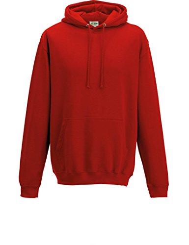 Just Hoods College Hoodie, Fire Red, M von Just Hoods